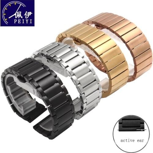 Stainless steel watchband 20mm 22mm silver black golden bracelet Replacement metal belt for Ticwatch2 pro/S2/C2 Quick release