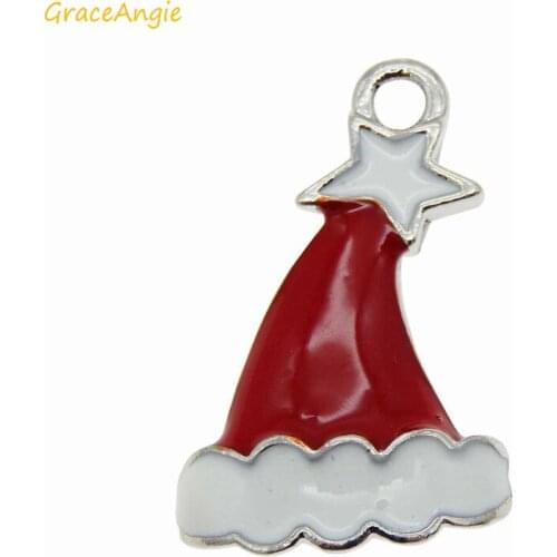 Christmas Decoration Cute Enamel Hat Pendant Charms Jewelry Making Finding Accessory Designed Fashion High Quality Finding 51926