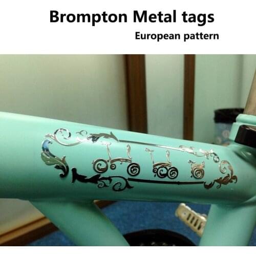 Folding bike metal sticker tags personalized metal Sticker european pattern sign accessoriesfor brompton