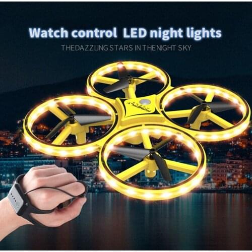 Smart Watch Remote Sensing Gesture Four-Axis Drone Aircraft LED Lighting Quadcopter Drone Gravity Sense RC Gesture Interact Gift