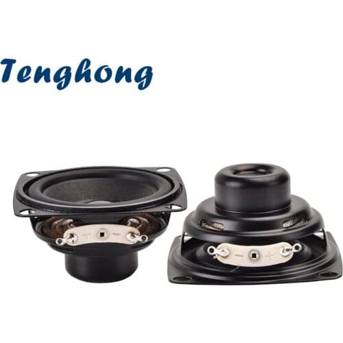 Tenghong 2pcs 52MM 4Ohm 6W 16Core Full Range Speakers 2Inch Portable Audio Speaker Bass Multimedia Loudspeaker PU Edge Audio DIY