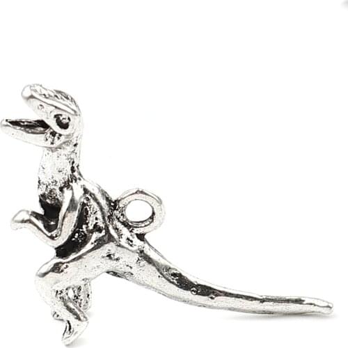 5 PCs Vintage Dinosaur Pendants Zinc Based Alloy Animal Charms Antique Silver Color For DIY Necklace Earring Jewelry Making
