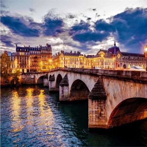 Wellyu England canal bridge high - definition backdrop custom large - scale mural environmental silk silk wallpaper