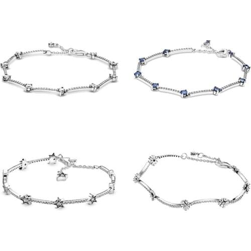 Star series of Pan Jiatian S925 silver bright daisies, dense with decorations bracelet contracted for men and women lovers gift