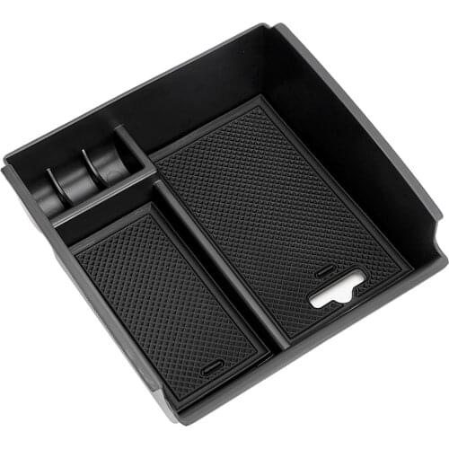 LEEPEE Armrest Storage Box Multi-function Phone Tray Container Car-styling Black Car Organizer Stowing Tidying Auto Supplies