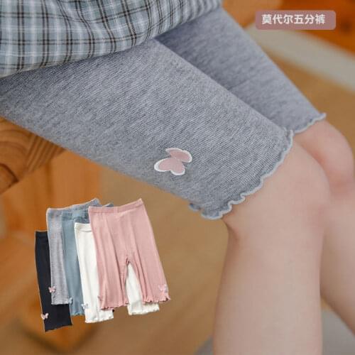 VIDMID Girls Summer Cotton Leggings New Korean Version Childrens Casual Bottoming Pants Cropped Trousers P1099