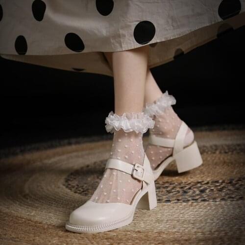 Aapatos femininos de sola grossa autênticos sandálias de couro sapatos femininos 2021 verão mary jane sandálias de cabeça grande