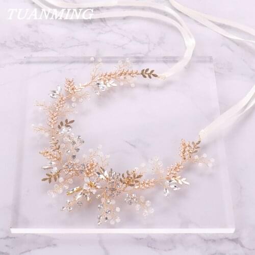 Rhinestone Pearl Headbands For Women Wedding Hair Accessories For Women Crystal Headband Bridal Rhinestone Hairband