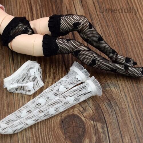 1 Set Black/ White Lovely Lacy Stocking + Briefs Panties for Blyth, Licca, Pullip, Barbi 1/6 Doll Clothes Underwear Accessories