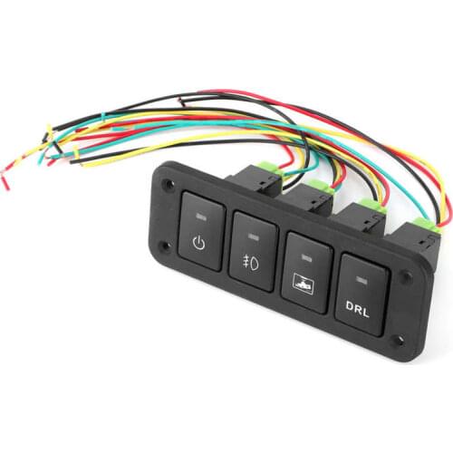 4 Gang Switch Panel Push Button for DRL LED Driving Recorder Fog Lamp 12-24V Fit for Camry/Yaris/Highlander Car Interior Switch