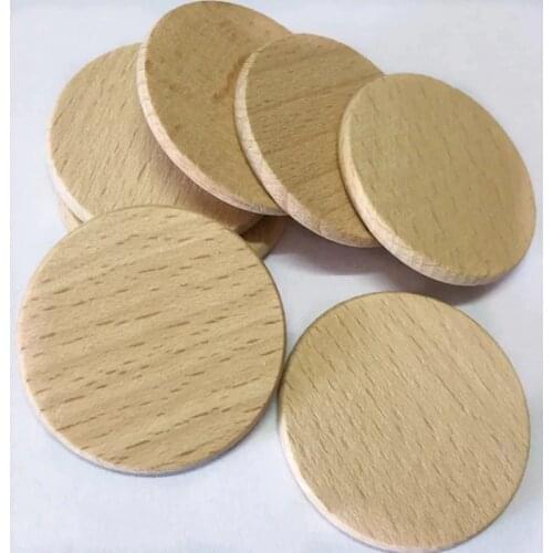 50pcs nature beech wood 38mm diameter circle cutout unfinished wood plaque