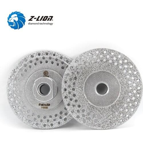 Z-LION 100mm 4" Diamond Vacuum Brazed Cutting Grinding Wheel With M14 5/8-11 Thread Granite Marble Stone Saw Blade Abrasive Disc