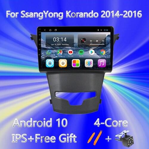 For Ssangyong Korando 3 Actyon 2 2014 2015 2016 Quad-Core 2din Car Stereo Multimedia Player Autoradio Android 10.0 2GB+32GB WIFI