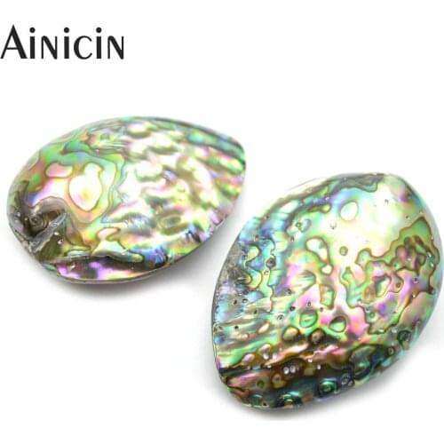 7pcs Rainbow Color 40x55mm Huge Size Abalone Shell Beads For Fashion Jewelry Making Materials