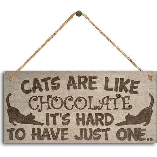 Wooden Hanging Sign Personalized Crafts Ornaments Vintage Home Garden Yard Decoration for Cat Lovers ASD88