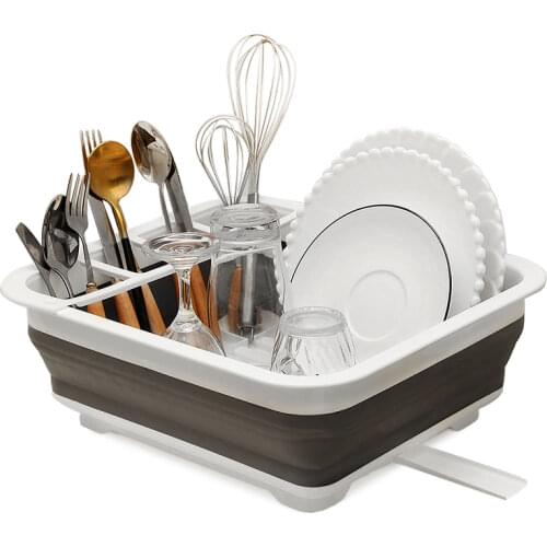 Foldable Dish Rack Kitchen Storage Holder Drainer Bowl Tableware Plate Portable Drying Rack Home Shelf Dinnerware Organizer