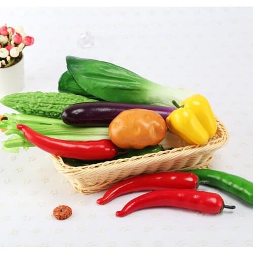 DIY Model Artificial Vegetable Long Eggplant Pepper Chili Restaurant Window Display Photography Props Simulation for Home Decor