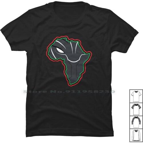 African T Shirt 100% Cotton Panther Fiction Nation Africa Black Lack East Pan Ast Ant St