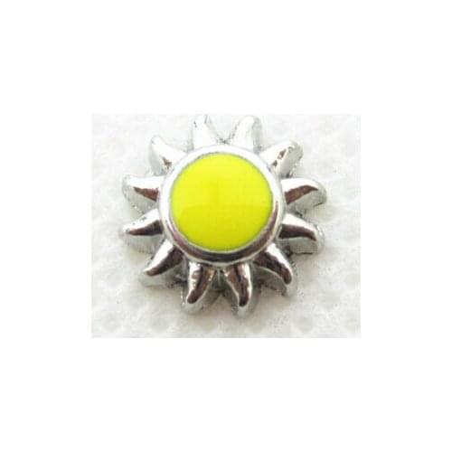 Hot selling silver sun floating charms living glass floating memory lockets charms