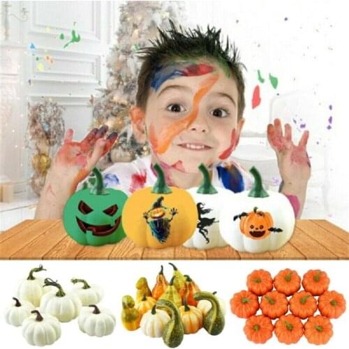 6Pcs Halloween Pumpkin Foam Toy Artificial Mini Pumpkin Simulation Prop Garden Party Decoration DIY Craft