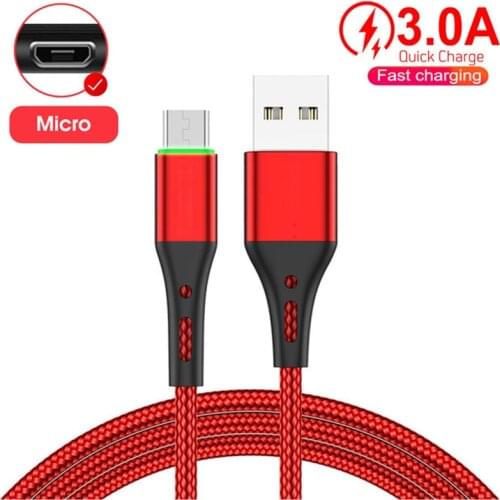 2 M Quick Charge Micro usb Cable For Huawei Y6p Y7p Y5p Y5 2018 Y7 Y9 2019 Honor 9a 9c 8c 7a Fast Charger USB Data Luminous Wire