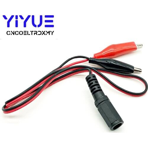 5.5MM 2.1MM Alligator Clip DC Power male female test lead Cable 12V Power Wire To 2 Crocodile Connector To Male 50cm