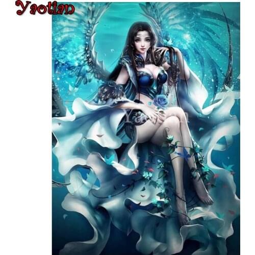 Full Square Drill Diamond Painting Angel Fairy Handmade Gift Diamond Embroidery Cartoon Mosaic Rhinestone Kit Home Decor