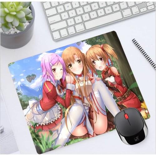 Mairuige Mouse Pad Small Size 220x180x2mm Comfortable Non-slip Rubber Mouse Pad Anime Player Sword God Field Mouse Pad Desks