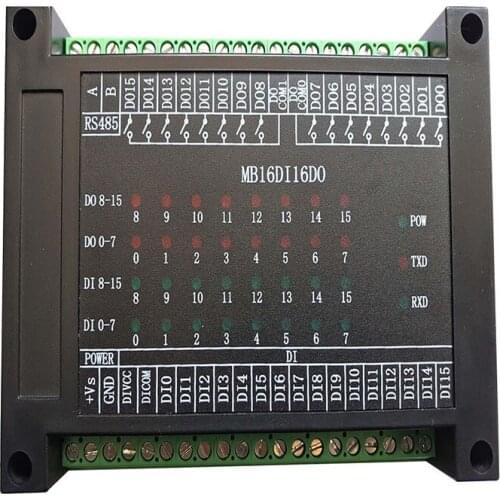 MB16DI16DO Switch input and output 16 channels open into 16 channels relay output module RS485 MODBUS-RTU communication