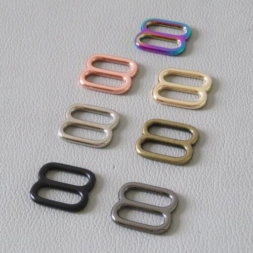 50Pcs/Lot 15mm Metal Buckle Slider For Bag Accessory Adjuster Belt Loop Hardware Dog Collar Garment Harness Clasp High Quality