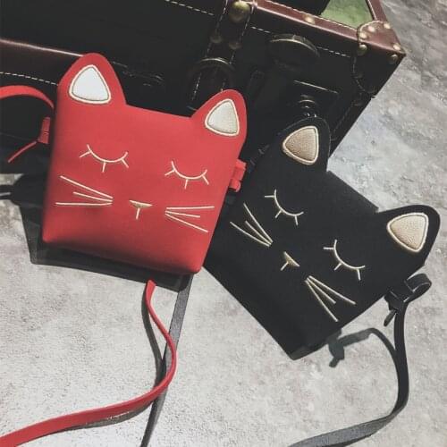 Cute Small Crossbody Bag Cat Shape Small Bag Multi-Function Girl Children Coin Purse Messenger Shoulder Bag for Kids