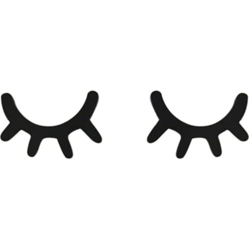 Cute 2Pcs Wooden Eyelashes DIY Kids Baby Children Bedroom Living Room Home Decoration Decal Wall Stickers Accessories