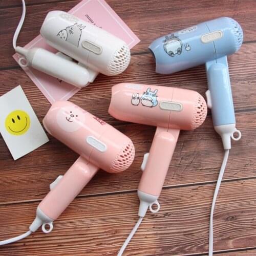 Hair dryer mini portable foldable handle compact 1000W hair dryer hot air low noise long life outdoor travel