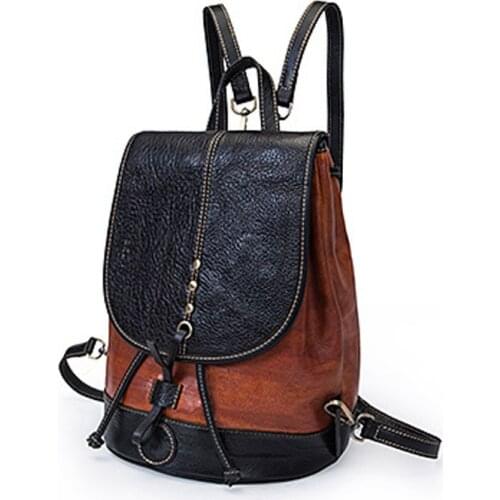 Fashion Casual Womens backpack Quality Women Genuine Leather bags 2021 womens brand Womens bag рюкзак женский сумкасумка