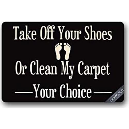 Custom Take Off Your Shoes Doormat Cover Rug Outdoor Indoor Floor Mats Non-Slip Machine Decor Bathroom Mats