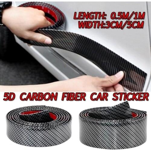 Car Stickers Rubber Strip Anti Scratch Door Sill Protector Carbon Fiber Car Threshold Protection Bumper Film Sticker Car Styling