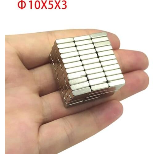 10x5x3mm small neodymium magnetic thin magnet neodymium rectangular industrial blackboard magnet toy wholesale