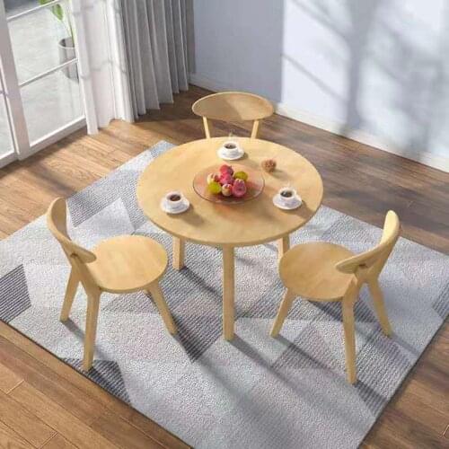 Solid wood round table household small one-meter small round table square table dining table small tea table balcony leisure neg