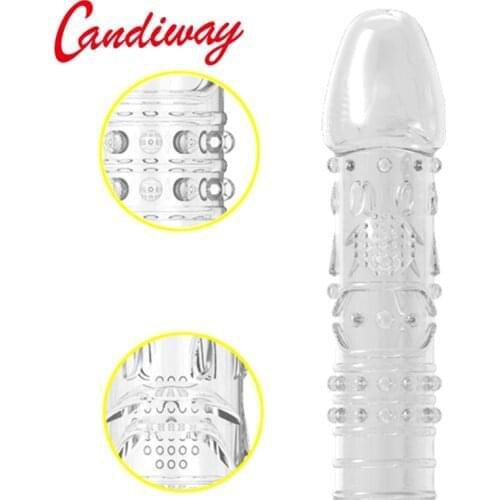 Delay Condoms erection cock Sleeve Ring Full Cover Penis Reusable Impotence Erection Extensions dildo G point porn Sex toys Men