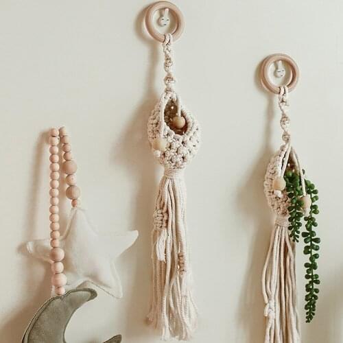 Hand-woven Nordic Style Air Pineapple Flower Basket Hanging Basket Flower Pot Net Bag Handmade Baskets Multifunctional Usage