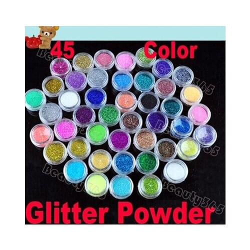 Hottest ! 45PCS 12 Color Acrylic UV Gel Nail Art Glitter Dust Micro Powder #AFP-36