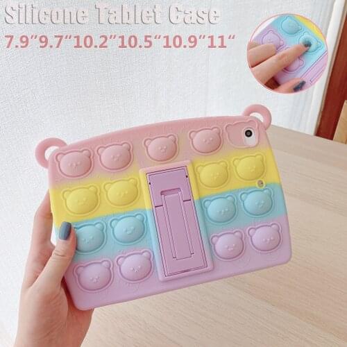 Case For iPad 5th 6th 9.7 2017 2018 / 7th 8th Gen 10.2 inch Cartoon Kids Safe Cover For iPad Air 4 3 2 Mini 3 4 5 Silicon Funda