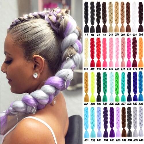 Loryana Synthetic jumbo hair Braids Kanekalon Ombre Braiding Hair Extension Box Braid Hair Crochet braids for women