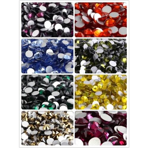 Ss2~ss12 Top Quality Crystal Non Hotfix Rhinestone Super Bright Glass Strass 3D Nail Art Decoration DIY Dress Clothing