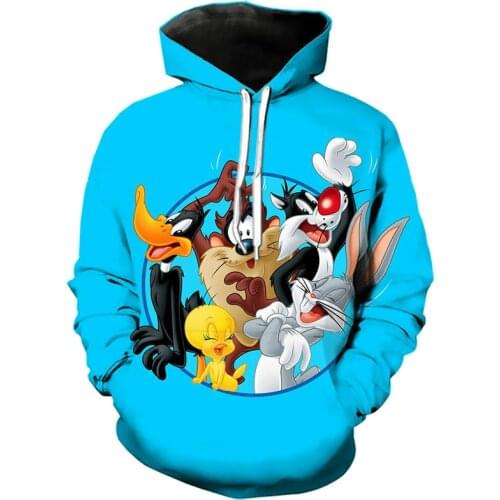 New Rabbit Hoodie 3D Cartoon Anime Boys And Girls, Childrens Fashion Casual, Stylish Personality Sweatshirt 2021 Plus Size Top