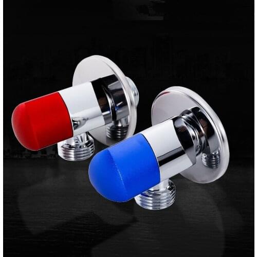 Angle Valves Solid brass chrome finish filling valve Bathroom Accessories Angle Valve for Toilet with read blue handle