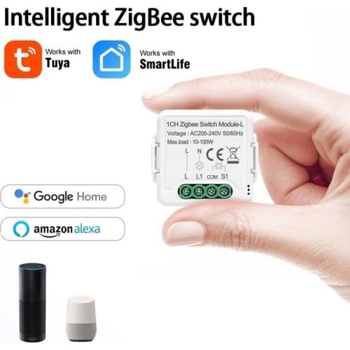 Tuya ZigBee Smart Light Switch Module Single Fire DIY 1/2/3 Way Switch Voice Control Smart Life App Works With Alexa Google Home