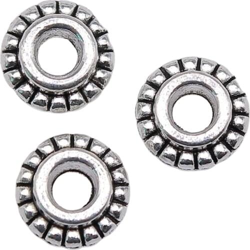 WYSIWYG 10pcs Spacer Beads For Jewelry Making 10x10x4mm Antique Silver Color Jewelry Accessories