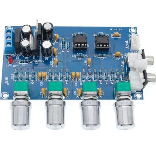 NE5532 Preamp Pre Amplifier Audio Adjustment Plate Double AC12V HIFI Amplifier Preamplifier Volume Tone Control