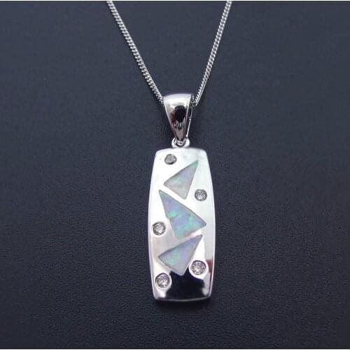 New Design Pendant Charms Silver Plated Women Pendants Cute Gift Pendants with White Fire Opal Pendants for Women Without Chain